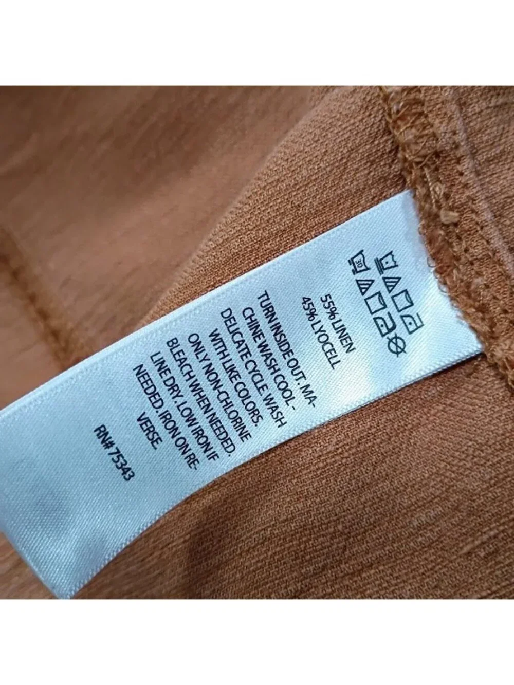 Nicole Miller Hooded Terra Cotta Cropped Linen Lagenlook Jacket Womens Large
